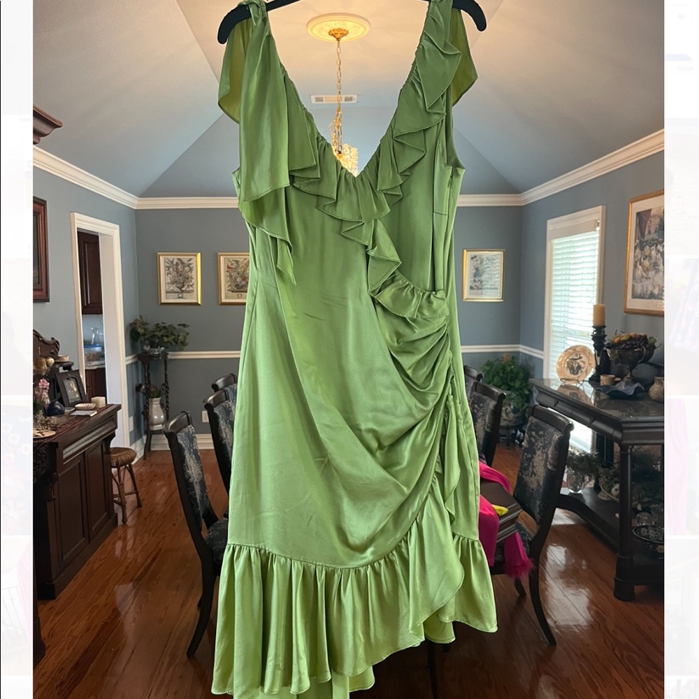 Cinq a sept Green asymmetrical Dress